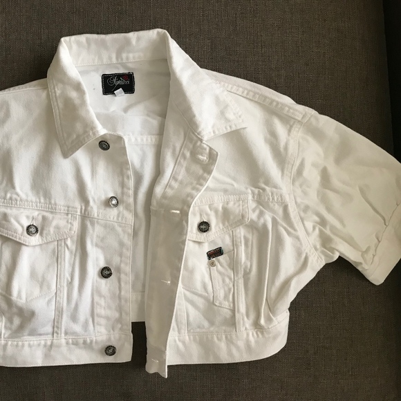 short white denim jacket